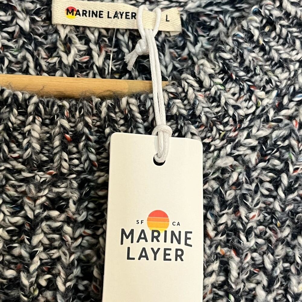 NWT Marine Layer Quinn oversized sweater blue multi Preppy Casual Contemporary - Picture 9 of 9